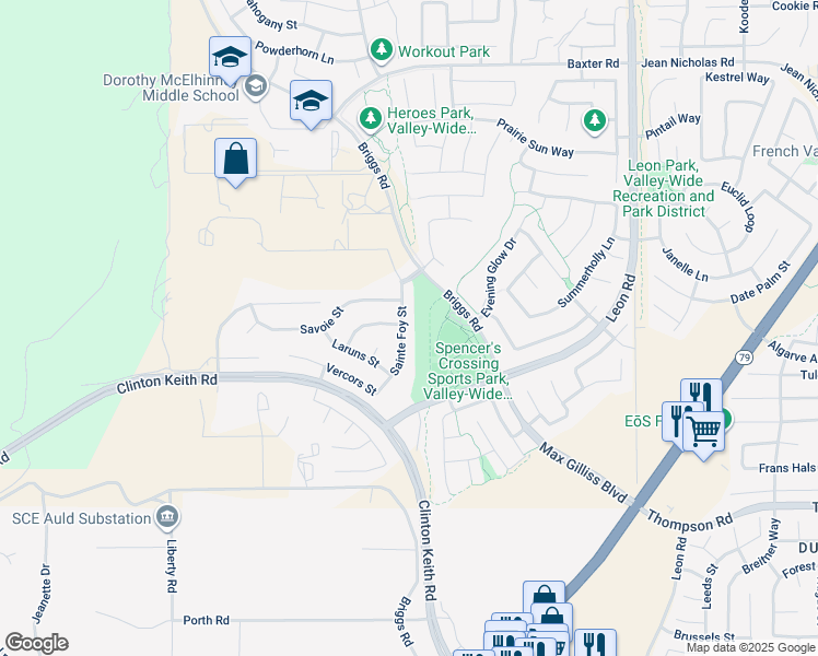 map of restaurants, bars, coffee shops, grocery stores, and more near 35592 Sainte Foy Street in Murrieta