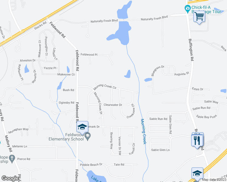 map of restaurants, bars, coffee shops, grocery stores, and more near 3835 Springside Lane in College Park