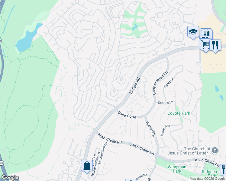 map of restaurants, bars, coffee shops, grocery stores, and more near 3252 San Amadeo in Laguna Woods
