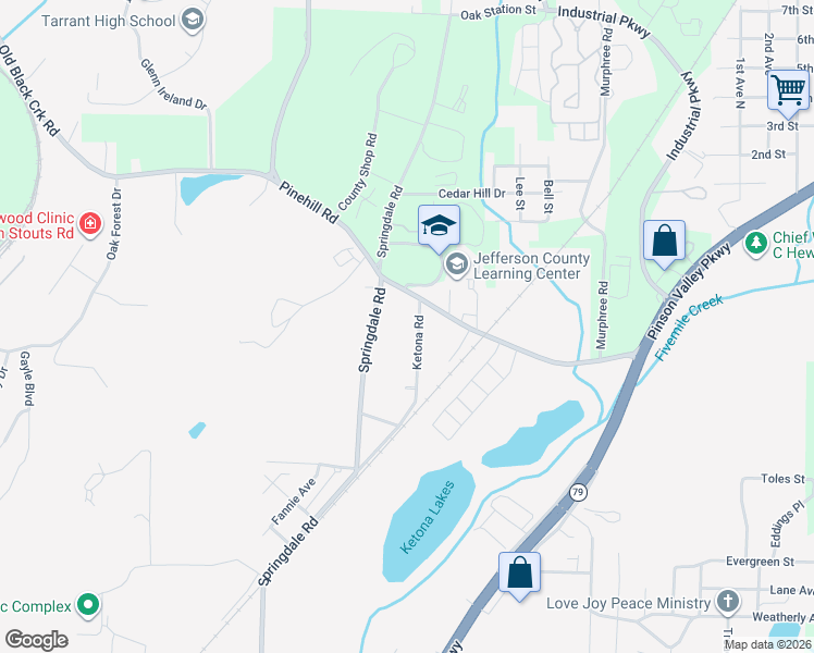 map of restaurants, bars, coffee shops, grocery stores, and more near 118 Springdale Road in Birmingham