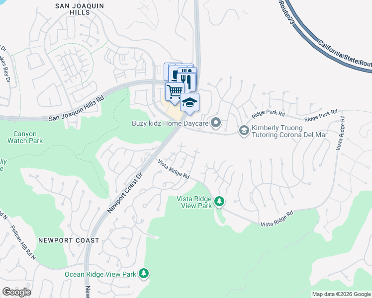 map of restaurants, bars, coffee shops, grocery stores, and more near 11 Celano Court in Newport Beach
