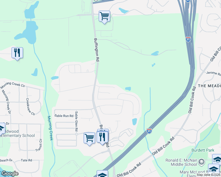 map of restaurants, bars, coffee shops, grocery stores, and more near 3343 Estes Drive in Atlanta
