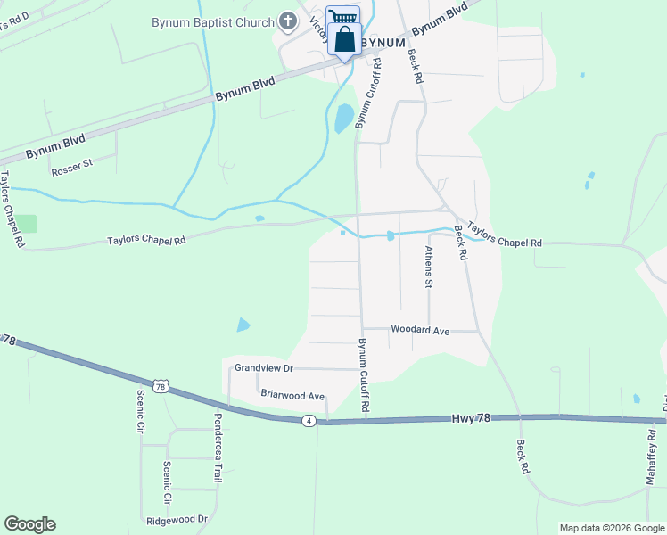 map of restaurants, bars, coffee shops, grocery stores, and more near 69 Woodfern Avenue in Eastaboga