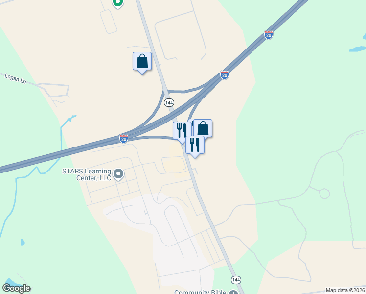 map of restaurants, bars, coffee shops, grocery stores, and more near 561 Bettis Academy Road in Graniteville