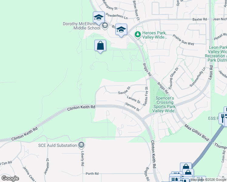 map of restaurants, bars, coffee shops, grocery stores, and more near 30206 Savoie Street in Murrieta