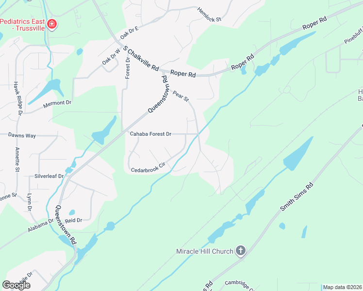map of restaurants, bars, coffee shops, grocery stores, and more near 125 Cahaba Forest Drive in Trussville