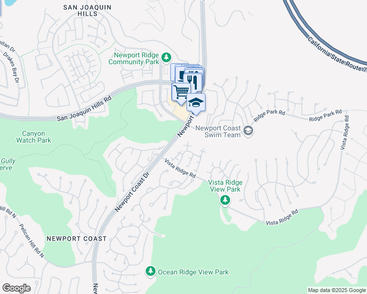 map of restaurants, bars, coffee shops, grocery stores, and more near 12 Savona Court in Newport Beach