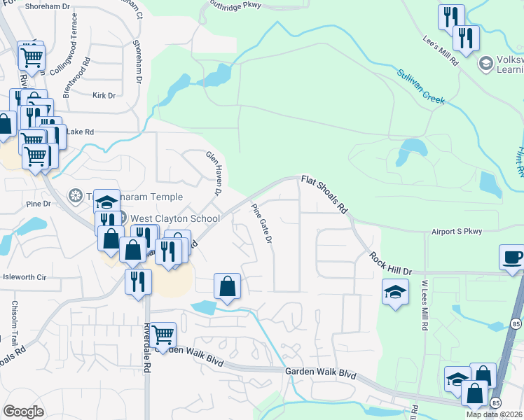 map of restaurants, bars, coffee shops, grocery stores, and more near 992 Hickory Bend Road in Atlanta