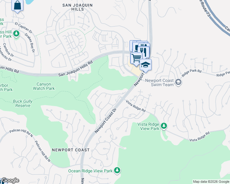 map of restaurants, bars, coffee shops, grocery stores, and more near 29 Monterey Pine Drive in Newport Beach