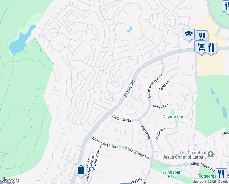 map of restaurants, bars, coffee shops, grocery stores, and more near 3257 San Amadeo in Laguna Woods