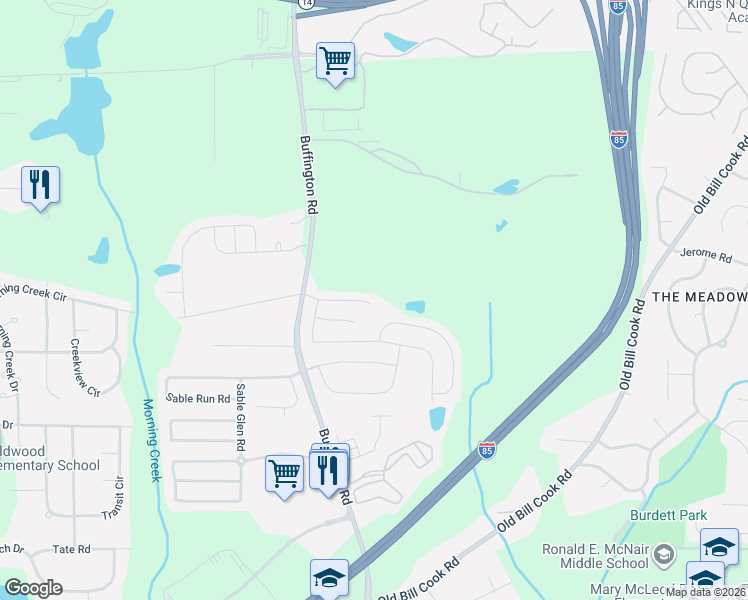 map of restaurants, bars, coffee shops, grocery stores, and more near 3287 Estes Drive in Atlanta
