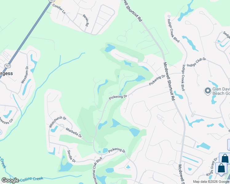 map of restaurants, bars, coffee shops, grocery stores, and more near 616 Bristol Place in Murrells Inlet