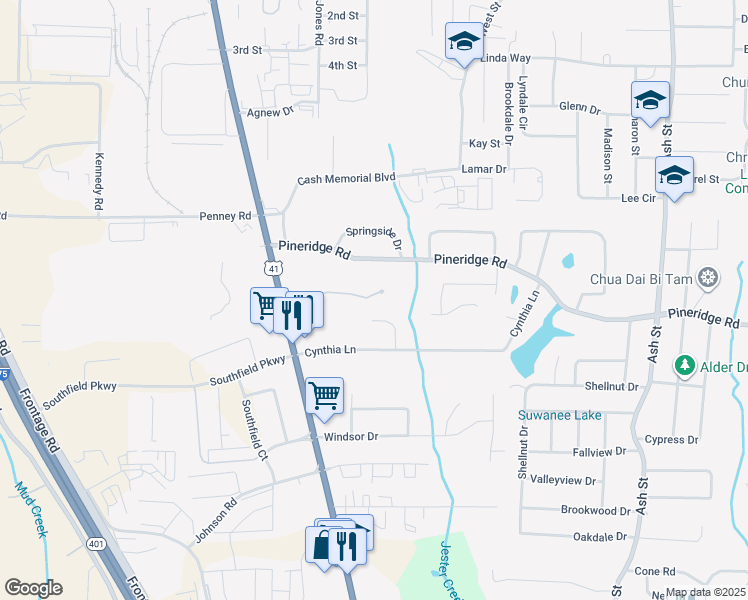 map of restaurants, bars, coffee shops, grocery stores, and more near 5530 Old Dixie Highway in Forest Park