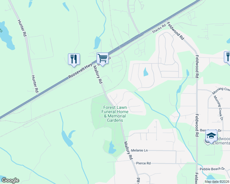map of restaurants, bars, coffee shops, grocery stores, and more near 515 Ventura Lane in College Park