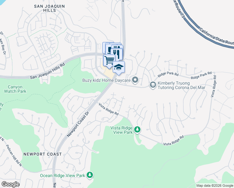 map of restaurants, bars, coffee shops, grocery stores, and more near 11 Celano Court in Newport Beach
