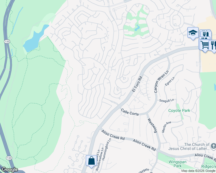 map of restaurants, bars, coffee shops, grocery stores, and more near 3276 San Amadeo in Laguna Woods