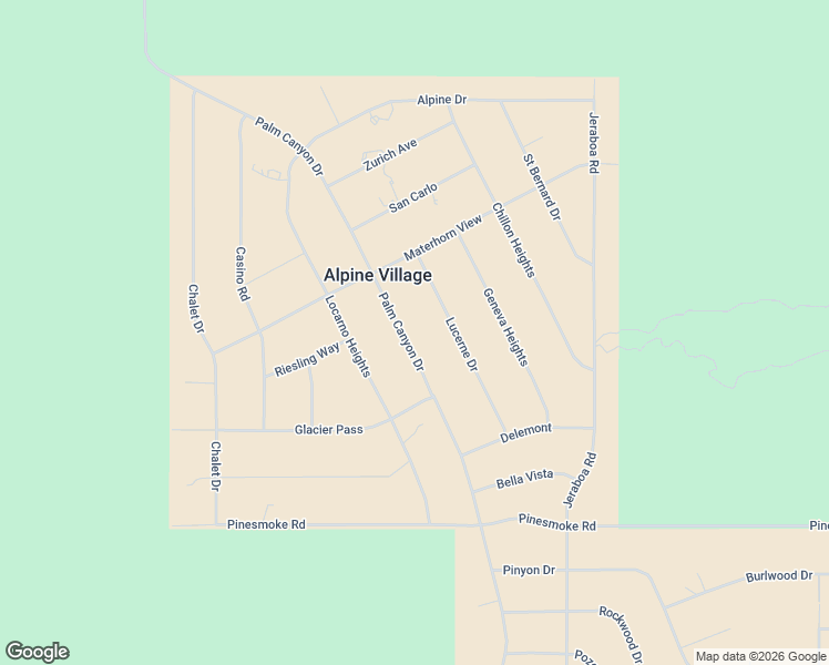 map of restaurants, bars, coffee shops, grocery stores, and more near Palm Canyon Drive in Mountain Center