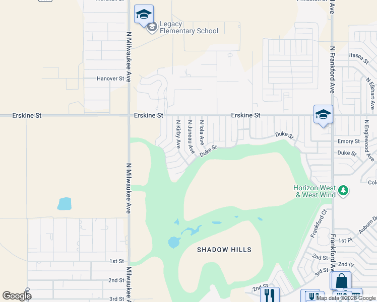 map of restaurants, bars, coffee shops, grocery stores, and more near 509 North Juneau Avenue in Lubbock
