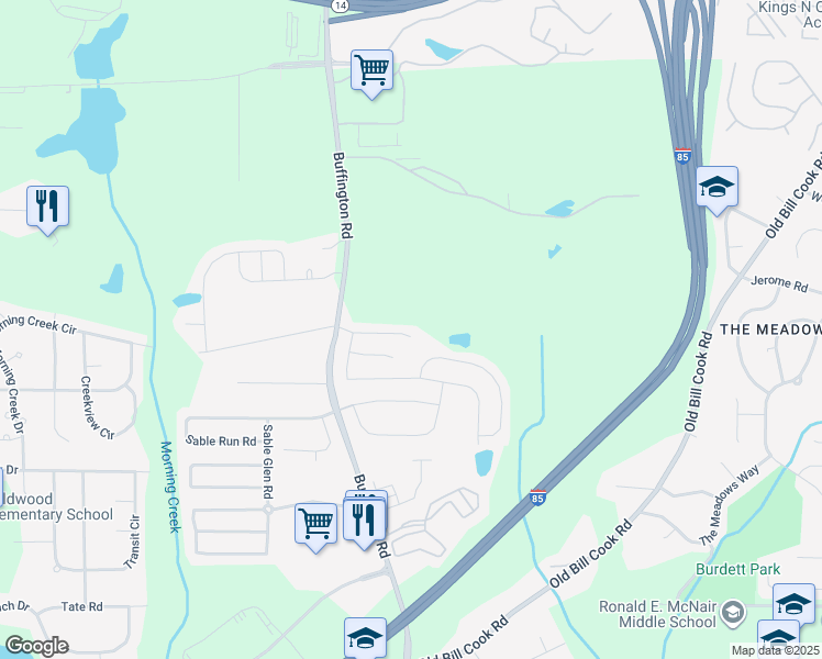 map of restaurants, bars, coffee shops, grocery stores, and more near 3287 Estes Drive in Atlanta