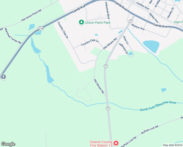 map of restaurants, bars, coffee shops, grocery stores, and more near 1241 Old Siloam Road in Union Point