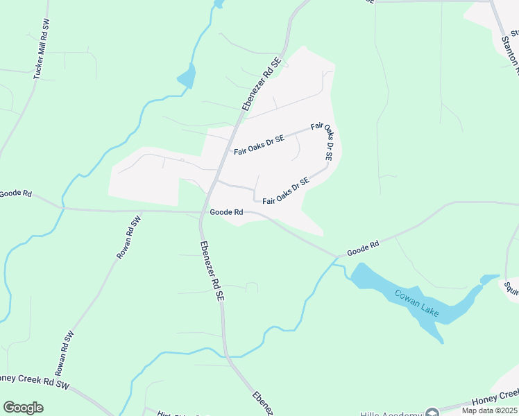 map of restaurants, bars, coffee shops, grocery stores, and more near 108 Fair Oaks Drive Southeast in Conyers