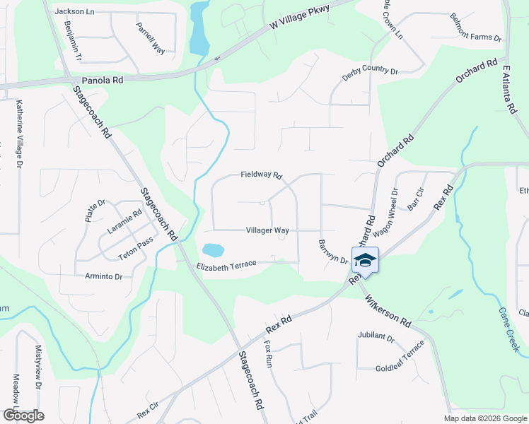map of restaurants, bars, coffee shops, grocery stores, and more near 5494 Brinwick Drive in Rex