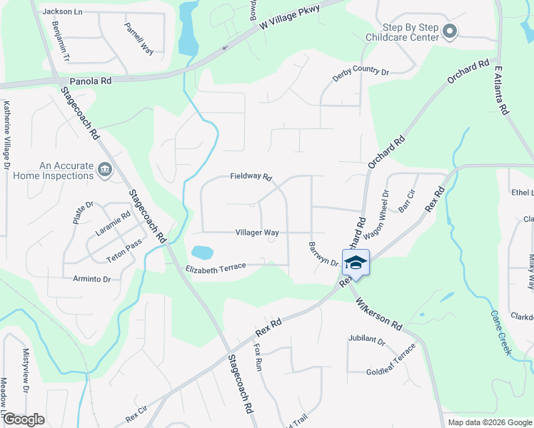 map of restaurants, bars, coffee shops, grocery stores, and more near 5494 Brinwick Drive in Rex