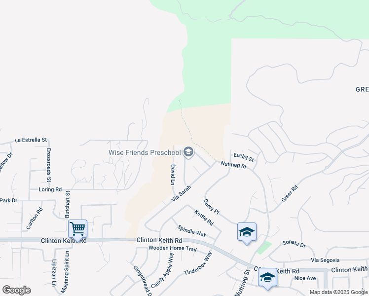 map of restaurants, bars, coffee shops, grocery stores, and more near 25790 Seagrass Trail in Wildomar