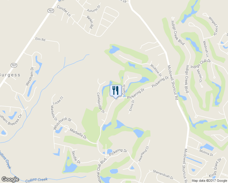 map of restaurants, bars, coffee shops, grocery stores, and more near 616 Bristol Place in Murrells Inlet