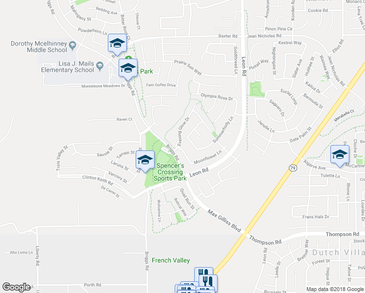map of restaurants, bars, coffee shops, grocery stores, and more near 35570 Silverweed Road in Murrieta