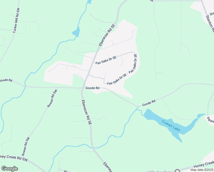 map of restaurants, bars, coffee shops, grocery stores, and more near 108 Fair Oaks Drive Southeast in Conyers