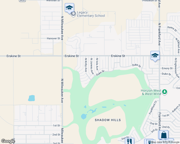 map of restaurants, bars, coffee shops, grocery stores, and more near 509 North Juneau Avenue in Lubbock