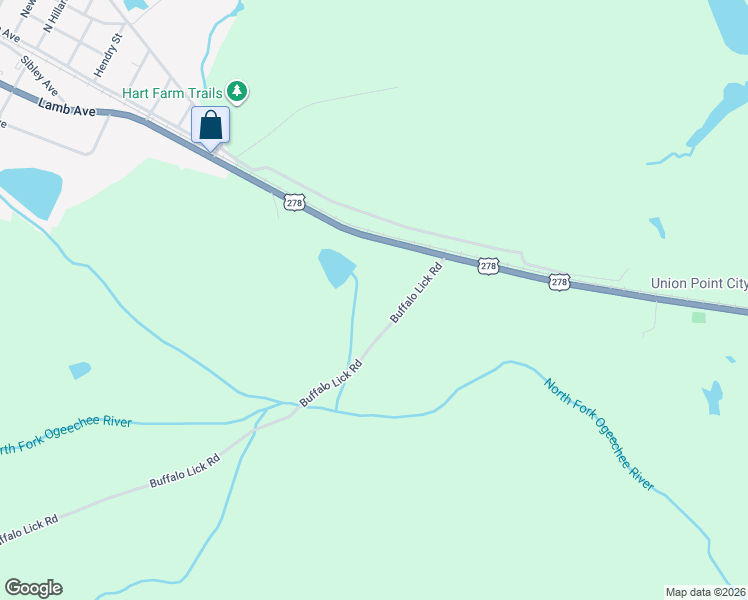 map of restaurants, bars, coffee shops, grocery stores, and more near 5401 Union Point Highway in Union Point