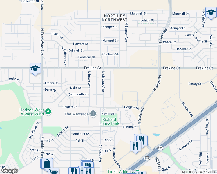 map of restaurants, bars, coffee shops, grocery stores, and more near 514 North Brentwood Avenue in Lubbock