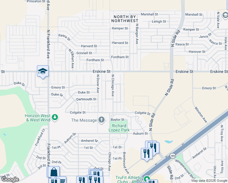 map of restaurants, bars, coffee shops, grocery stores, and more near 507 North Chicago Avenue in Lubbock