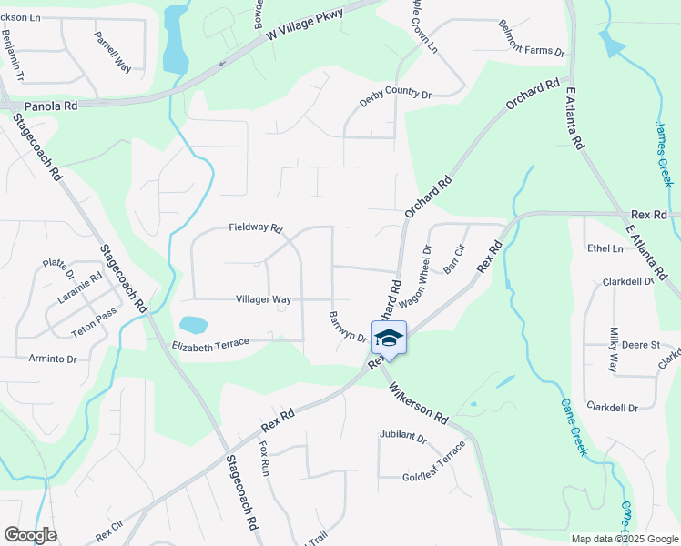map of restaurants, bars, coffee shops, grocery stores, and more near 5486 Barrwyn Drive in Rex