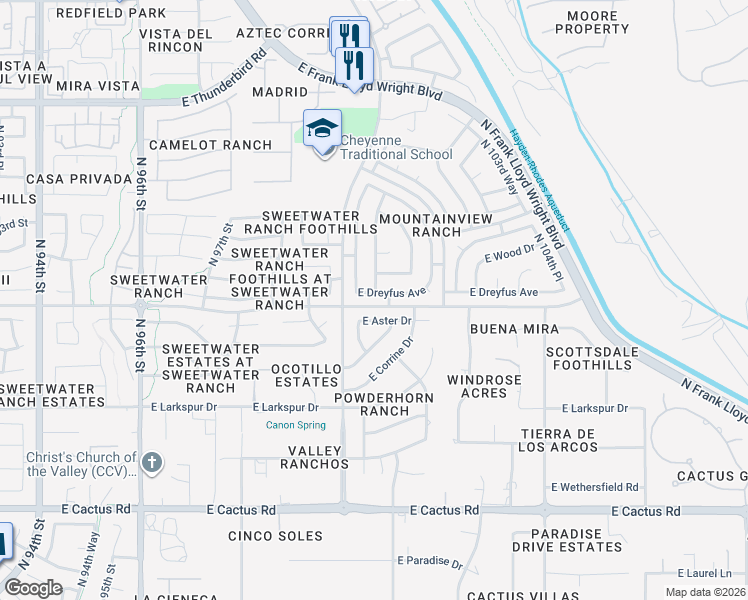 map of restaurants, bars, coffee shops, grocery stores, and more near 10063 East Dreyfus Avenue in Scottsdale