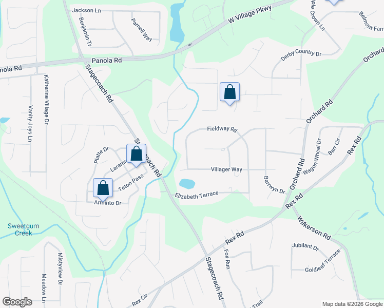 map of restaurants, bars, coffee shops, grocery stores, and more near 3899 Fieldway Road in Rex
