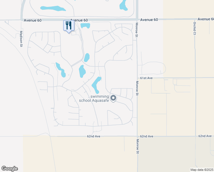 map of restaurants, bars, coffee shops, grocery stores, and more near 61120 Fire Barrel Drive in La Quinta