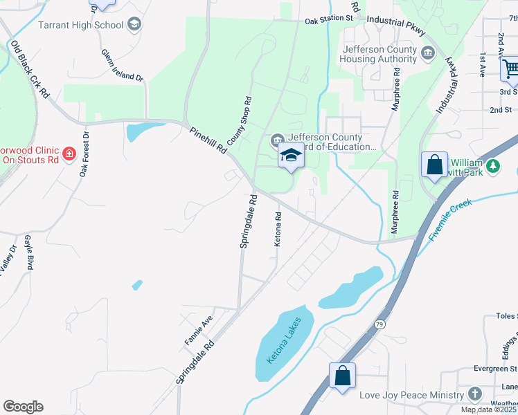 map of restaurants, bars, coffee shops, grocery stores, and more near 118 Springdale Road in Birmingham
