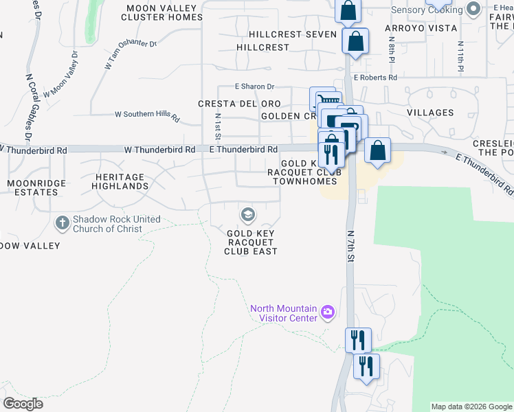 map of restaurants, bars, coffee shops, grocery stores, and more near 13015 North 2nd Street in Phoenix