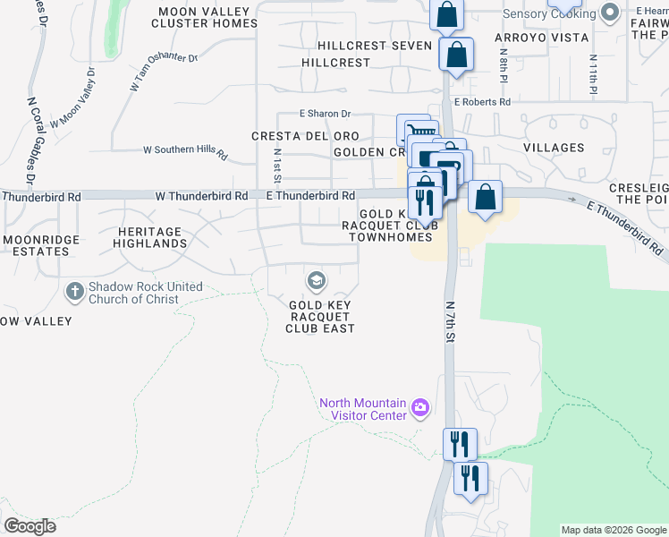map of restaurants, bars, coffee shops, grocery stores, and more near 13015 North 2nd Street in Phoenix
