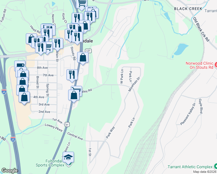 map of restaurants, bars, coffee shops, grocery stores, and more near 812 Whaley Road in Coalburg