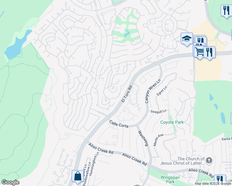 map of restaurants, bars, coffee shops, grocery stores, and more near in Laguna Woods