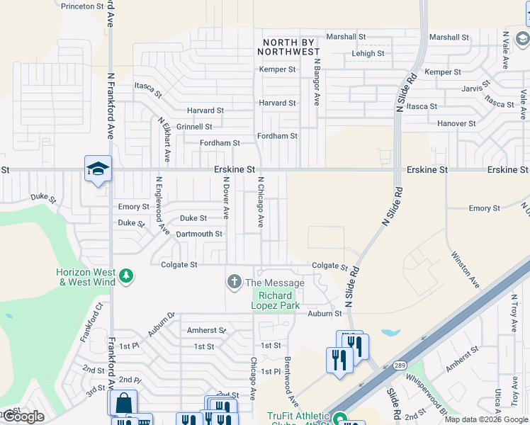 map of restaurants, bars, coffee shops, grocery stores, and more near 507 North Chicago Avenue in Lubbock