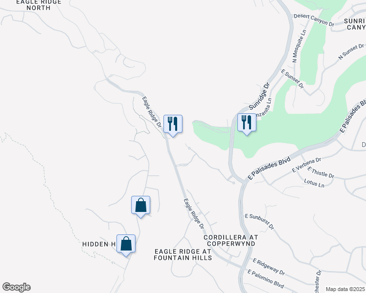 map of restaurants, bars, coffee shops, grocery stores, and more near 14850 Grandview Drive in Fountain Hills