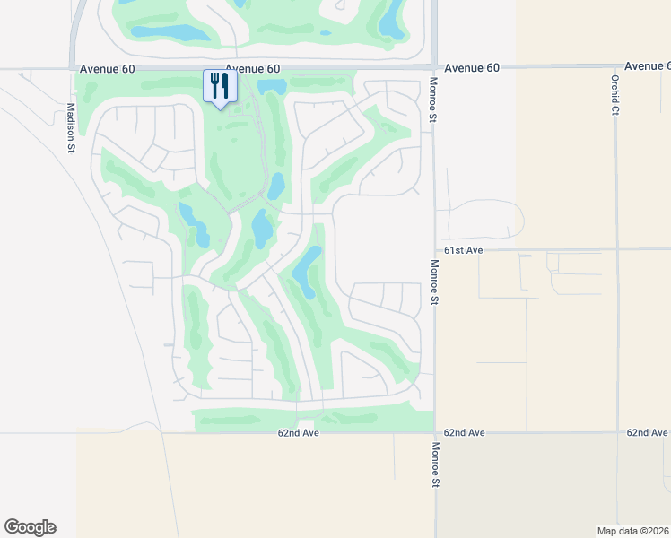 map of restaurants, bars, coffee shops, grocery stores, and more near 61086 Fire Barrel Drive in La Quinta