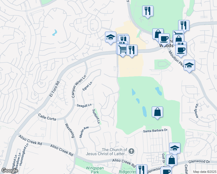 map of restaurants, bars, coffee shops, grocery stores, and more near 4004 Calle Sonora in Laguna Woods