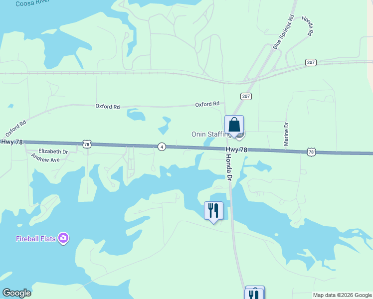 map of restaurants, bars, coffee shops, grocery stores, and more near 45188 U.S. 78 in Lincoln