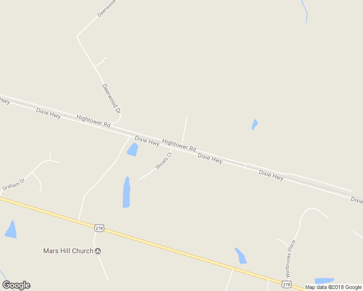 map of restaurants, bars, coffee shops, grocery stores, and more near Hightower Road in Rutledge